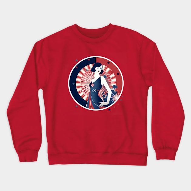 Lady USA 40 Crewneck Sweatshirt by jPodushko